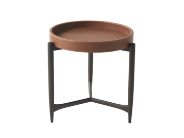 CHAMBERS - Round tanned leather coffee table by Gianfranco Ferré Home - view 3